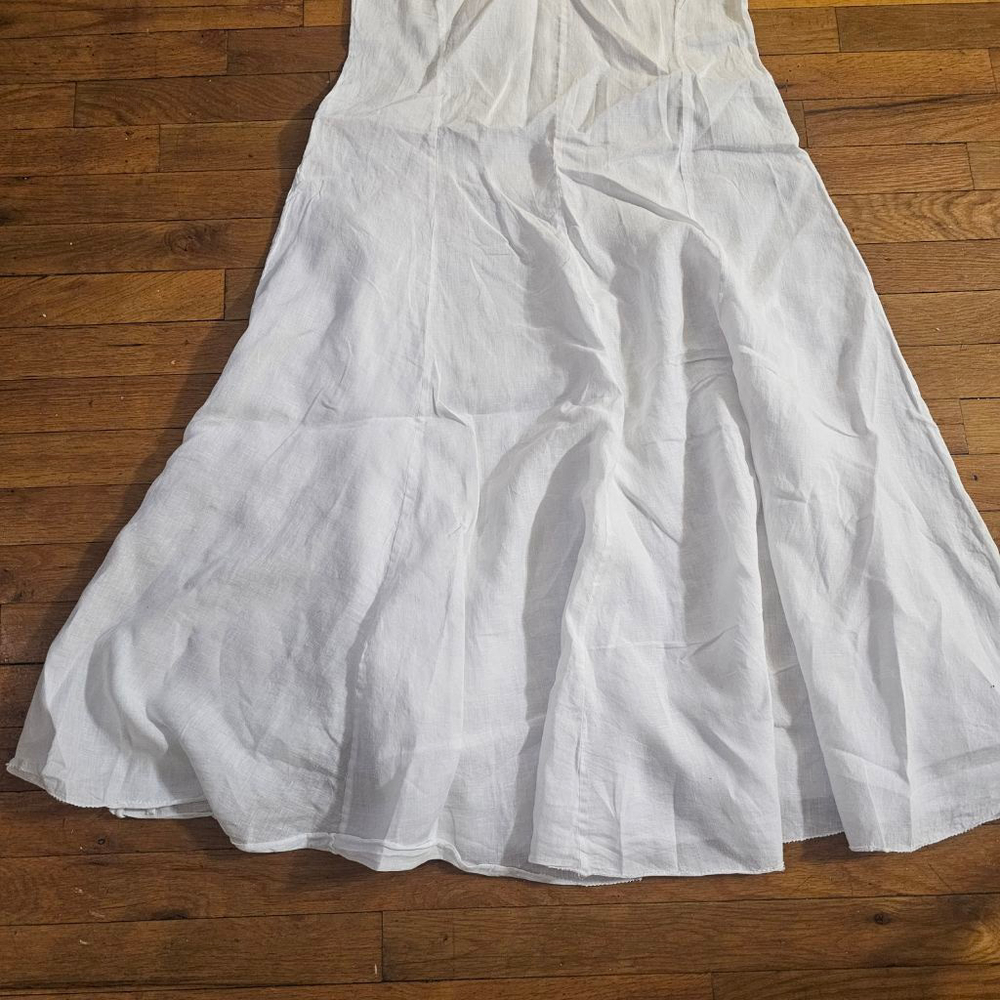 Women's Eileen Fisher White Irish Linen Maxi Dress Size XS - Picture 3 of 8